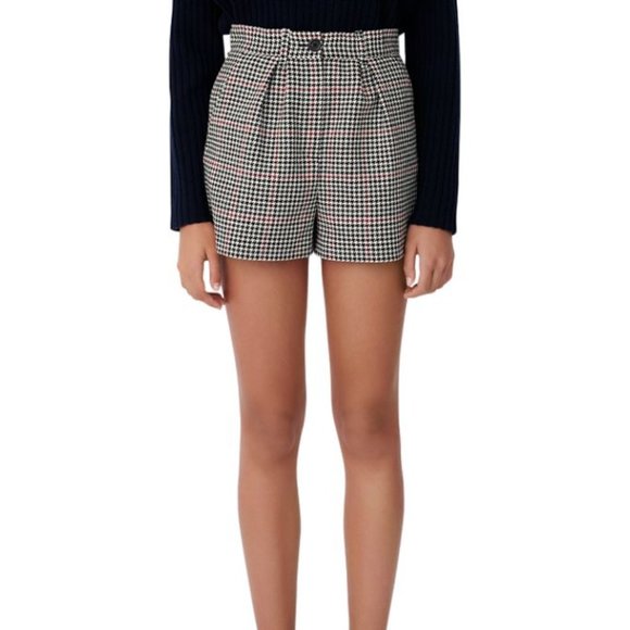 Maje Check Wool Blend Jacket Shorts Set - Picture 3 of 5